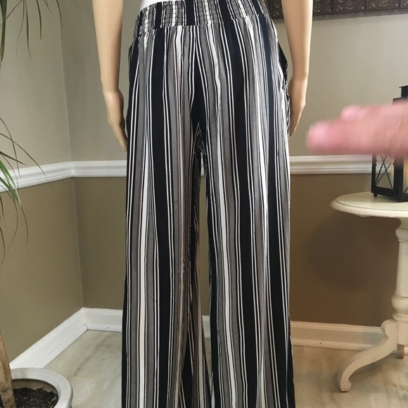STRETCH SMOCK WAIST WIDE LEG PANTS with POCKETS - Picture 13 of 15